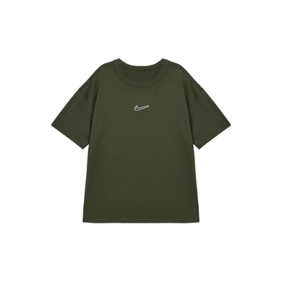 Nike深绿色男款纯色套头短袖