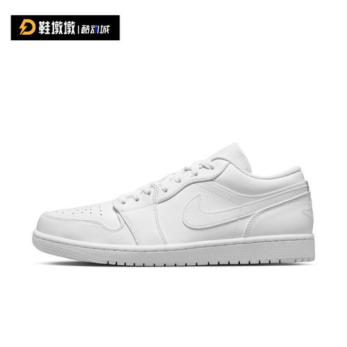 Air Jordan 1 Low AJ1 纯白 男子 运动休闲复古篮球鞋 553558-136