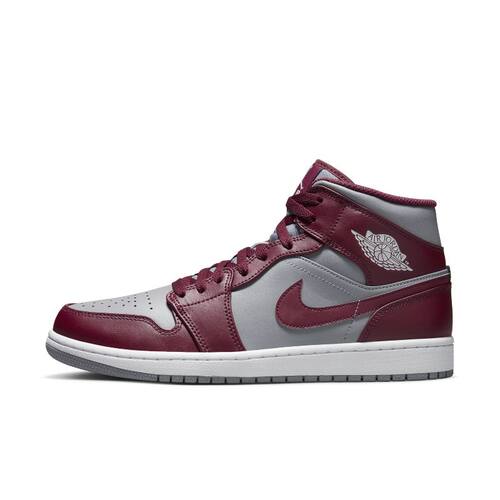Air Jordan 1 mid team ren AJ1灰红男款复古篮球鞋DQ8426-615