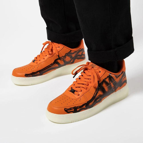 AF1万圣节骨骼透视夜光板鞋