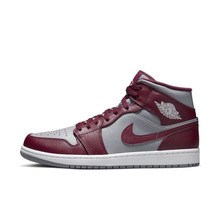 Air Jordan 1 mid team ren AJ1灰红男款复古篮球鞋DQ8426-615