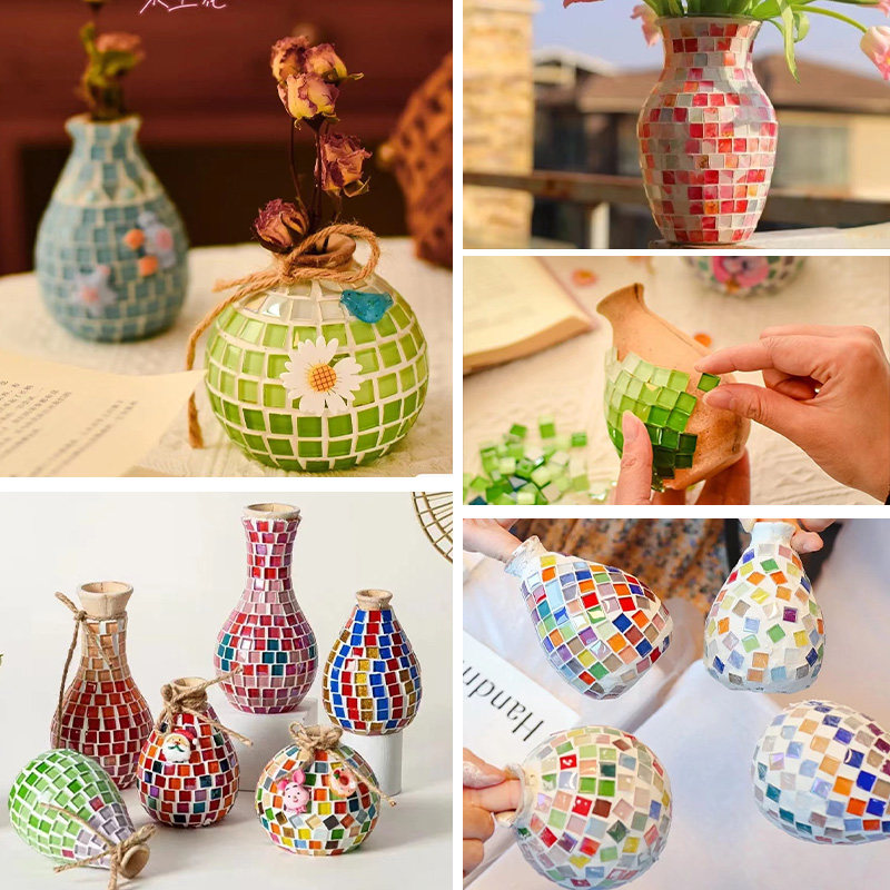 手工马赛克创意花瓶diy艺品制作材料包年活动亲子儿童玩具礼物