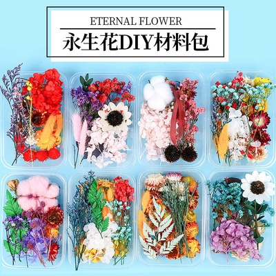 手工团扇相框永生花干花diy材料