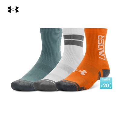 安德玛官方UA Performance Tech情侣训练运动中筒袜-3双装1379515
