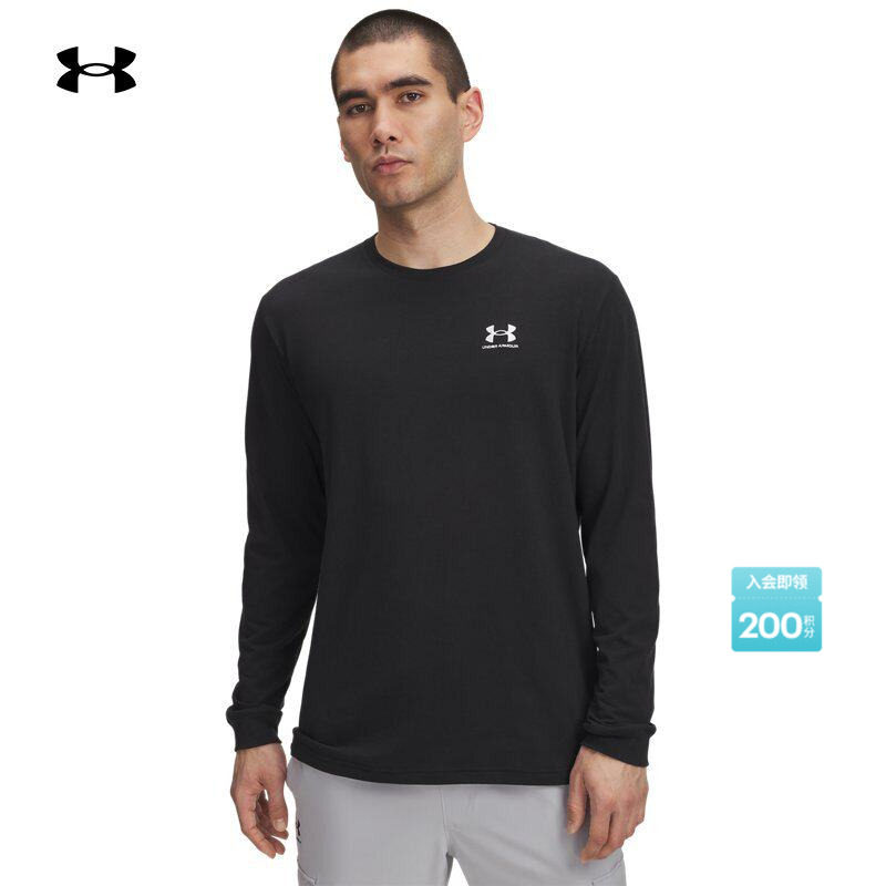 安德玛官方UA秋冬Icon男子宽松运动休闲长袖T恤6005114