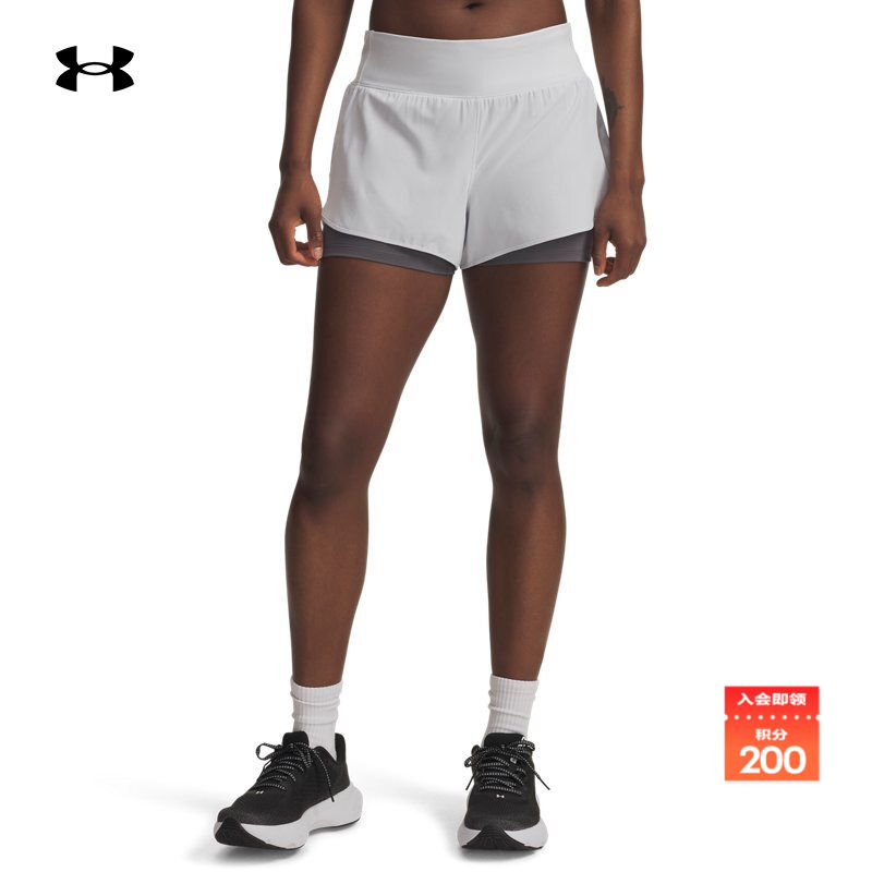 安德玛官方UA春夏Launch Pro女子二合一跑步运动短裤1389575