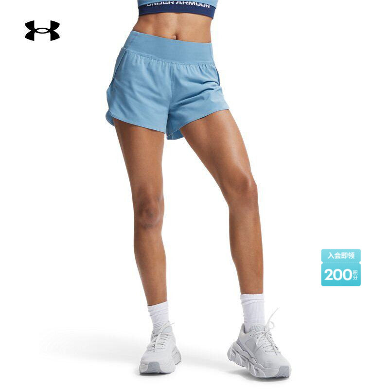 安德玛官方UA Flex女子二合一梭织训练健身运动短裤1376936