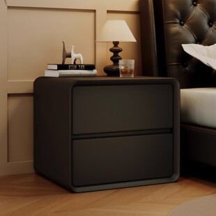 奶油风床头柜实木家用卧室2025新款 轻奢高级感小型床边柜子收纳柜