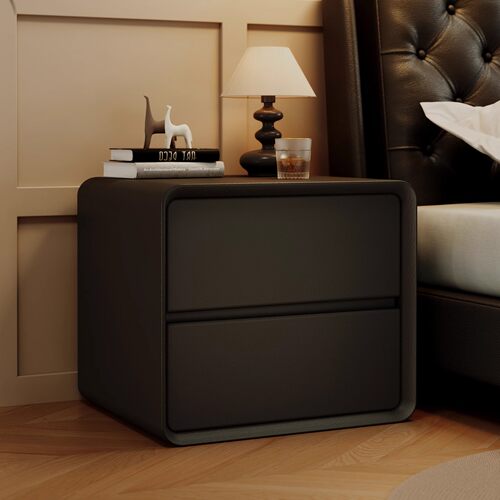 奶油风床头柜实木家用卧室2025新款轻奢高级感小型床边柜子收纳柜