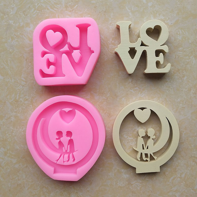 LOVE字母造型硅胶模具 蛋糕翻糖DIY巧克力 手工皂 香薰 石膏模具
