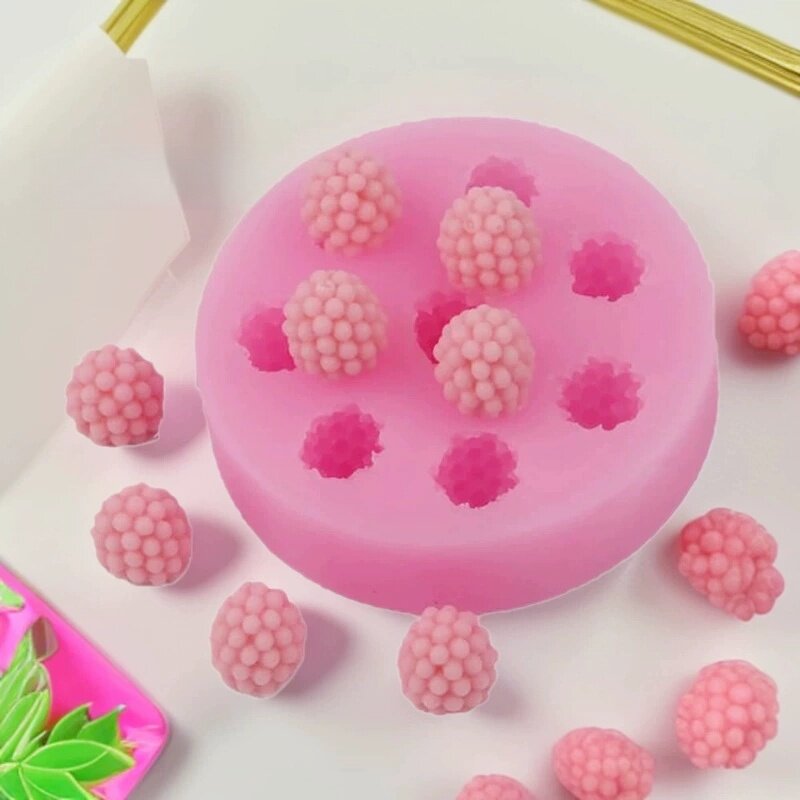 8连树莓硅胶模具 卡通diy水果桑果烘焙慕斯蛋糕装饰 滴胶石膏模具