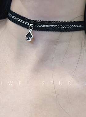 「黑桃甜酷系」小众设计原宿风朋克亚文化链条choker锁骨链颈带