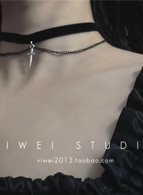 VIWEI十字架丝绒锁骨链女项圈