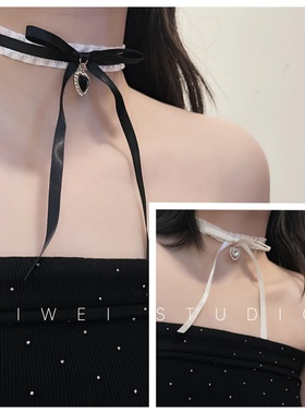 「洛丽塔萝莉」爱心撞色女仆风桃心甜美锁骨链choker颈带项圈女