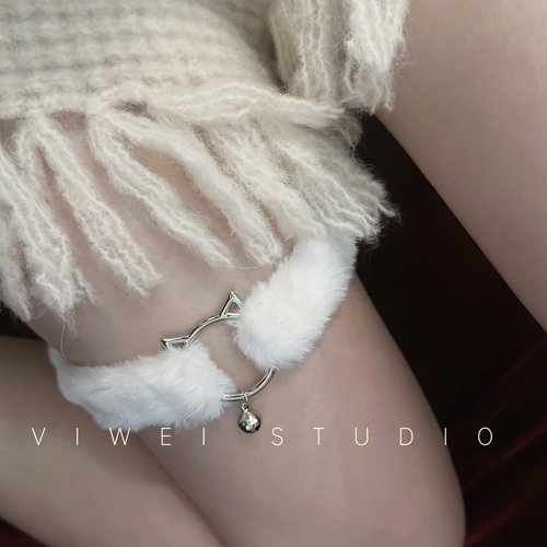 「软萌猫耳」氛围秋冬少女心铃铛洛丽塔JK减龄可爱大腿饰品腿环女