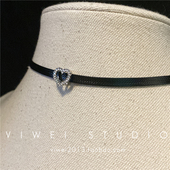 「闪闪惹人爱」甜妹系bling爱心极简甜美桃心约会锁骨链颈链项圈