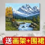 Цифровая масляная живопись Ландшафт Снежная гора