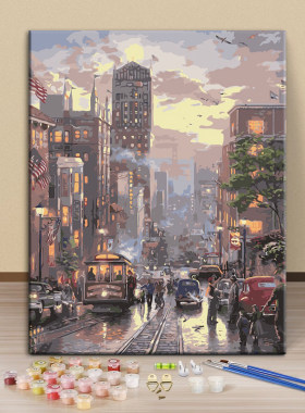 【旧金山】diy数字油画成人画画手绘风景手工填色油彩装饰画