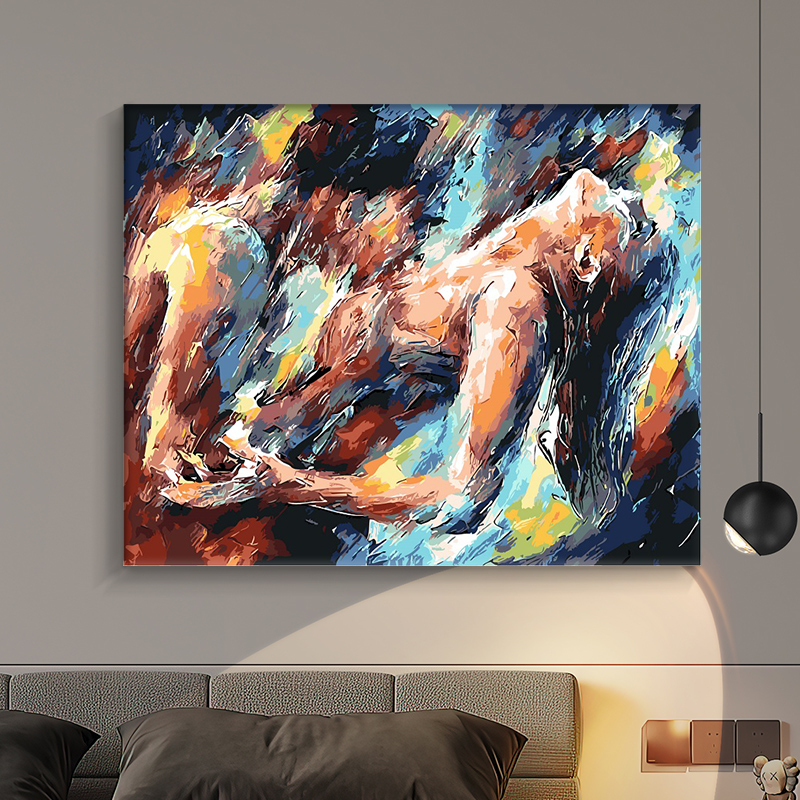 手工填色diy人物油彩丙烯画