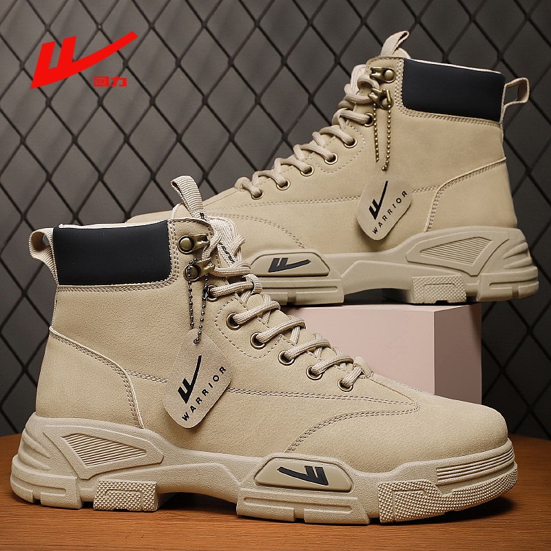 回力马丁靴男鞋冬季高帮2023新款战术英伦风工装中帮战狼短靴潮鞋