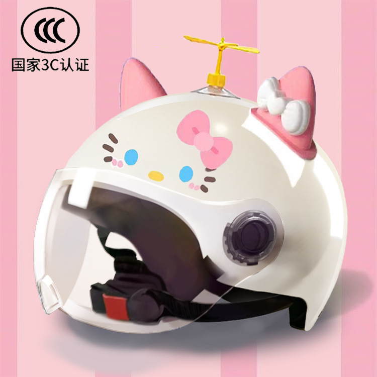 3ce认证hello kitty电动车头盔成人女夏季遮阳防晒