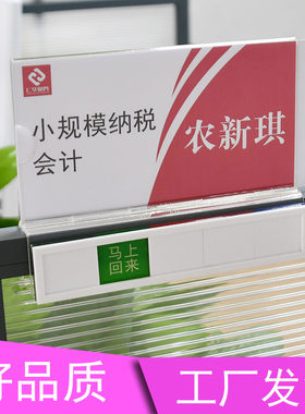 升级款骑马式卡位屏风隔断铭牌