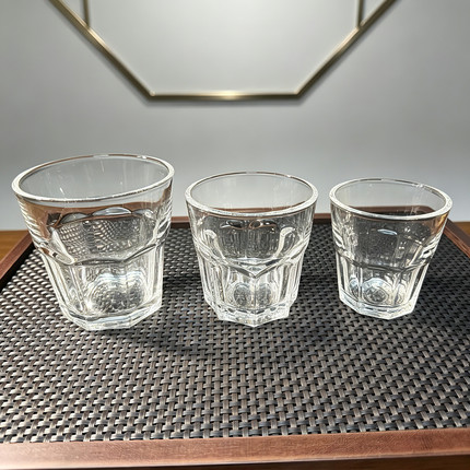 啤酒杯钢化玻璃圆杯八角杯KTV专用酒吧威士忌杯洋酒杯白酒杯加厚