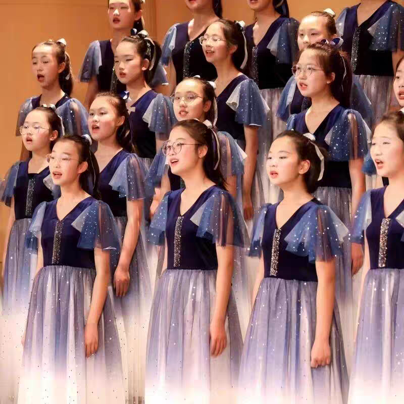 儿童礼服中小童蓬蓬纱晚礼服女主持人走秀演出儿童婚纱礼服公主裙