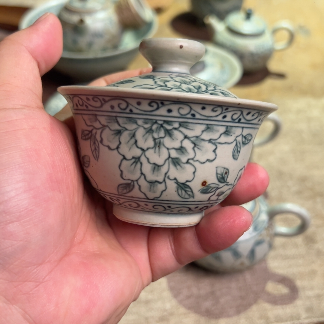 古风青花盖碗