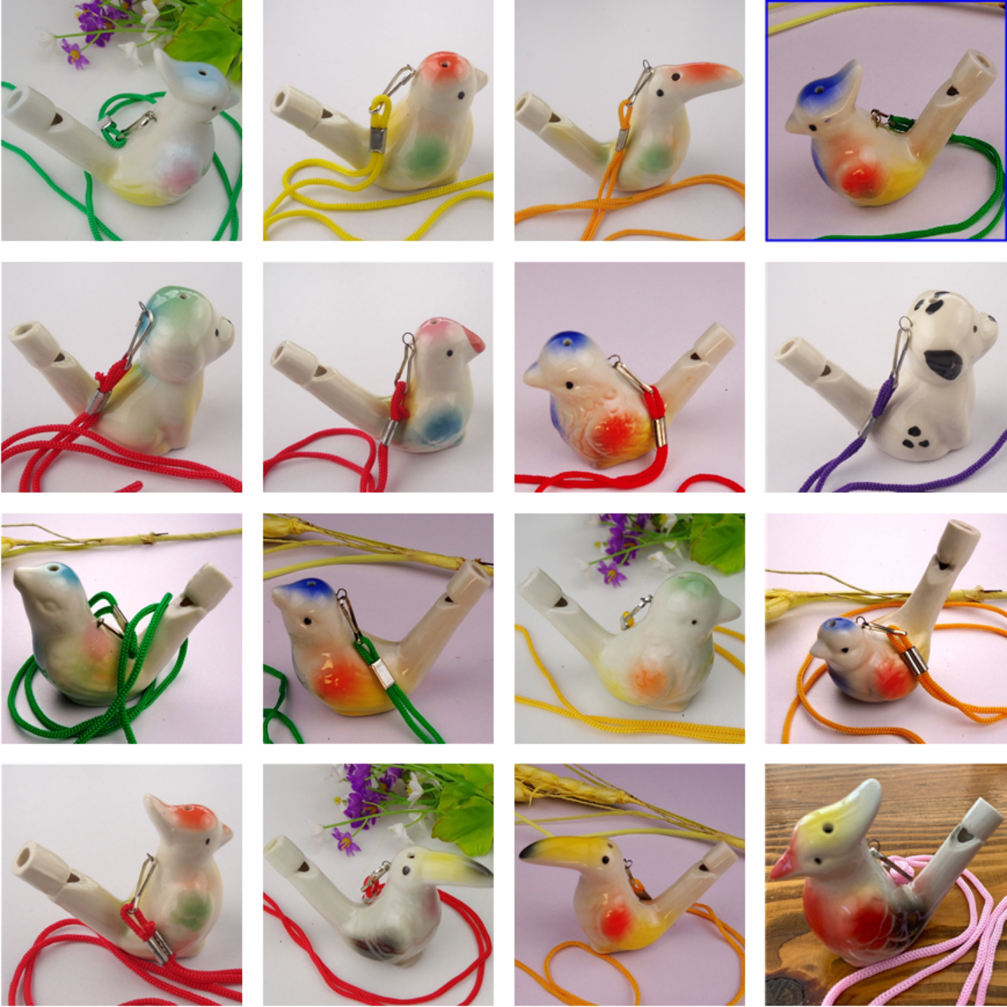 批发陶瓷鸟哨音乐水鸟创意儿童趣味玩具口哨水哨挂绳泥哨鸟类摆件