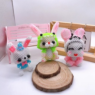 成品手工编织变装恐龙兔时间兔皮皮猴儿童小玩具摆件书包挂件