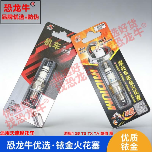 恐龙牛摩托车配件适用天鹰 游艇125 TS TX TA 她他 糖铱金火花塞