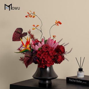 年宵花红色仿真花高级感逼真前台客厅装饰乔迁花束新年喜庆摆件