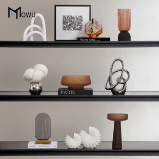 意式轻奢高级感摆件客厅装饰品样板房开放格壁龛软装组合极简创意