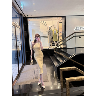 气质斜肩飘带连衣裙温柔优雅包臀长裙 素境度夏 With 99jiu