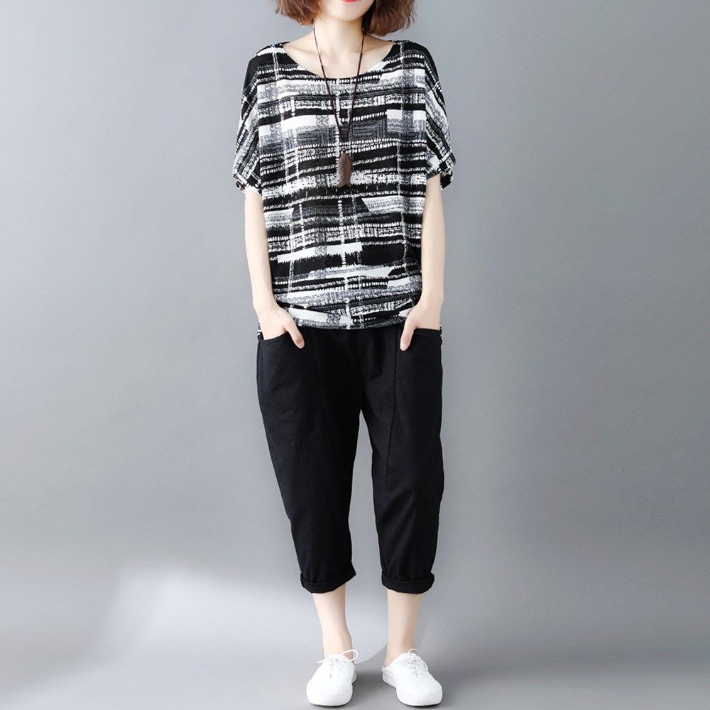 大码遮肚子t恤宽松显瘦胖妹妹夏装新款2019印花200斤减龄洋气上衣在类目 女装/女士精品, 大码女装中 - 来自Buy2taobao.com提供专业的淘宝代购服务