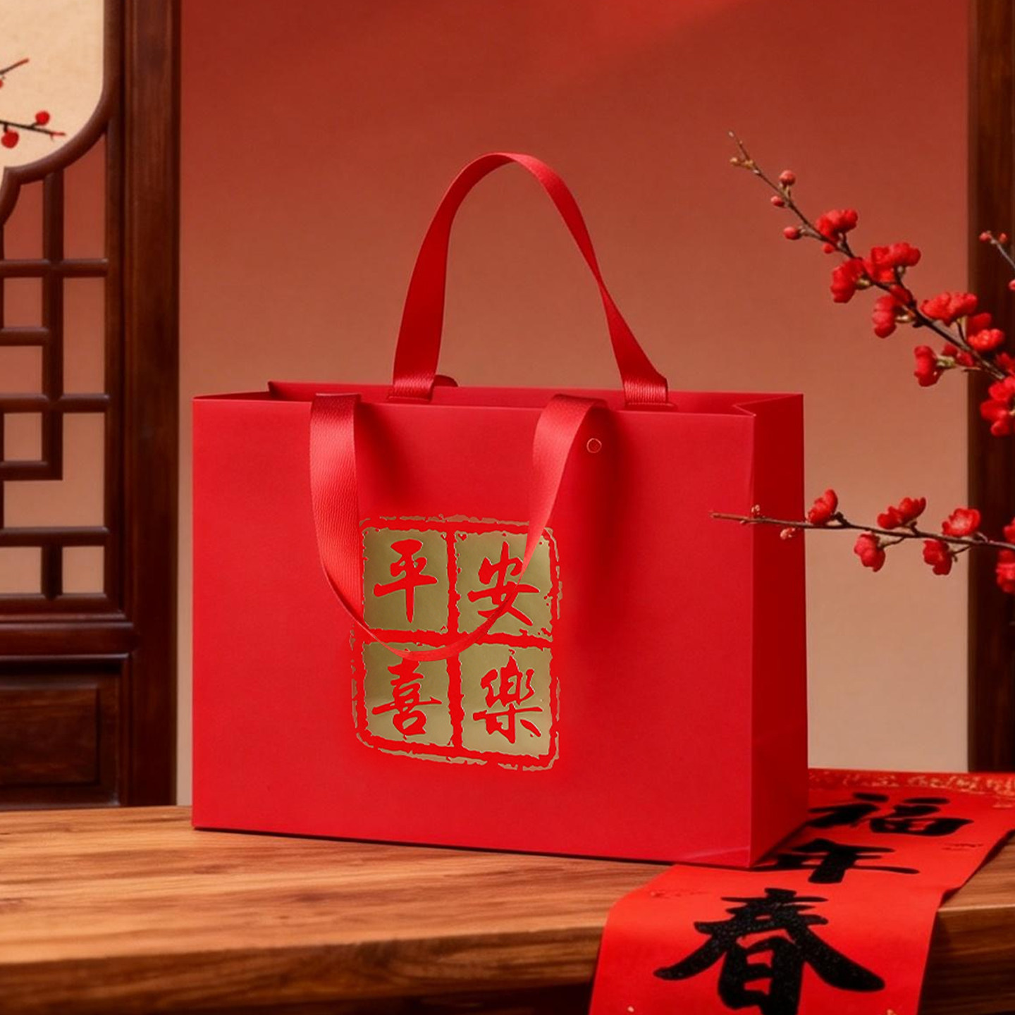 红色喜乐新年礼品袋礼物包装袋手提袋结婚伴手礼袋高级喜庆包装袋,包装,礼品袋/塑料袋,淘宝优惠券,粉丝福利购,淘宝优惠卷