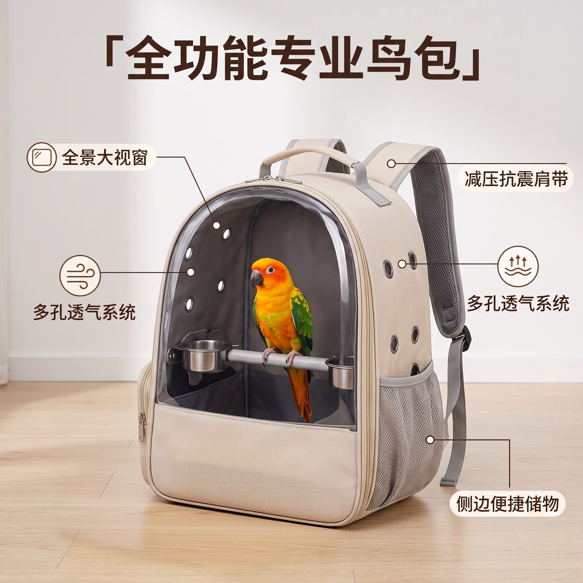 玄凤小太阳外带包出行便携鸟笼