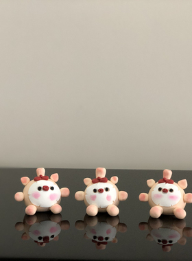 面膜小猪情绪稳定桌面独特小摆件可爱车载装饰公仔玩偶树脂纯手工