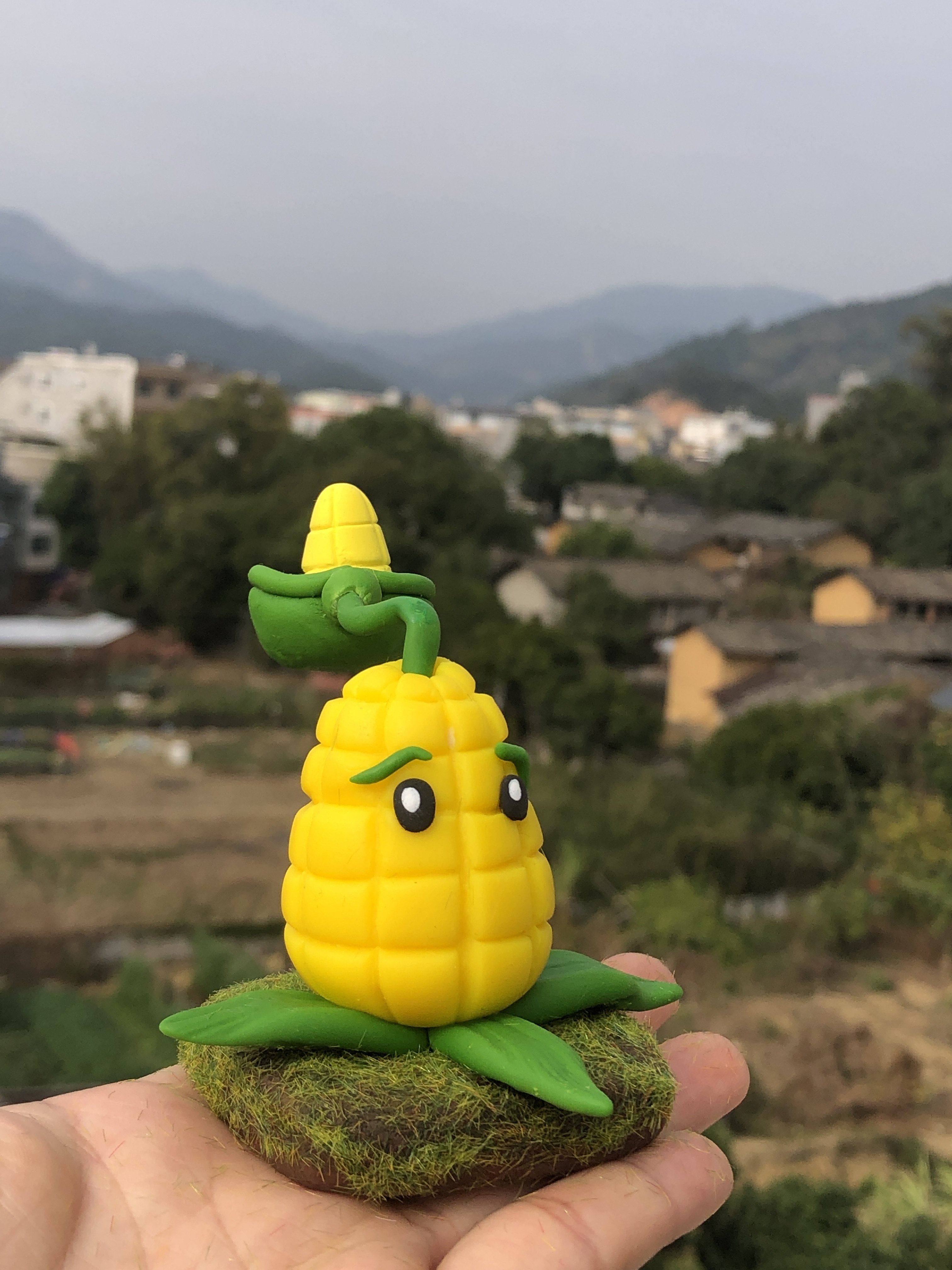 植物大战僵尸之玉米投手超个性桌面摆件车载装饰纯手工树脂可送礼