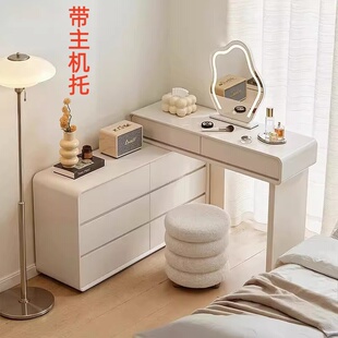 云瓷转角梳妆台斗柜一体实木桌子2026新款卧室现代简约化妆桌