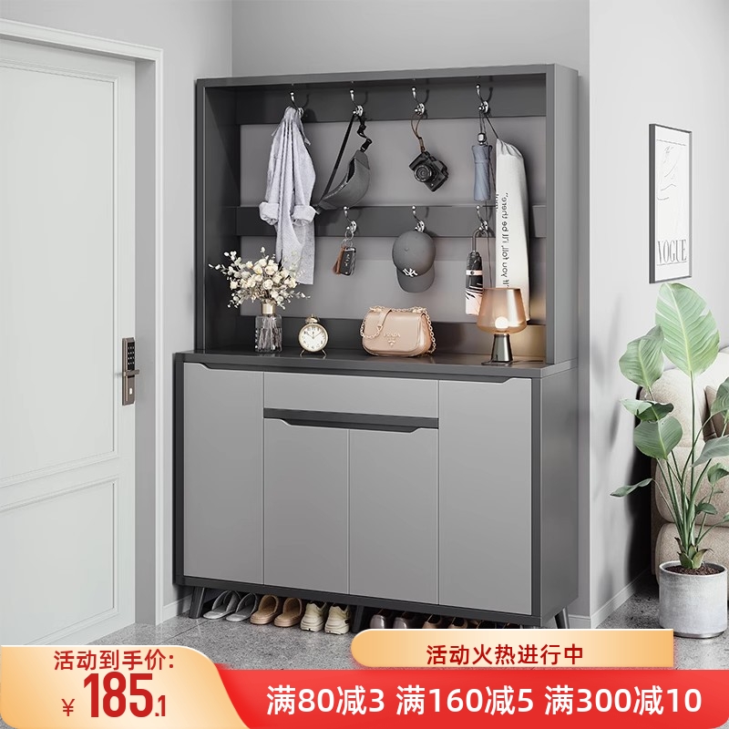 衣帽挂衣架一体靠墙隔断鞋架