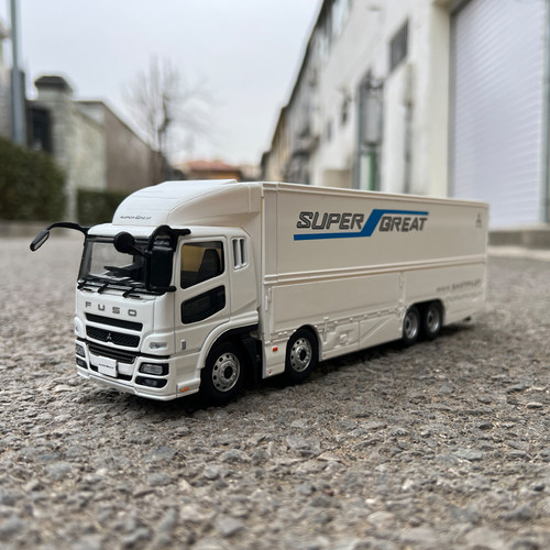 1:43三菱原厂车模 FUSO SUPERGREAT货柜车模型厢式卡车静态车摆件