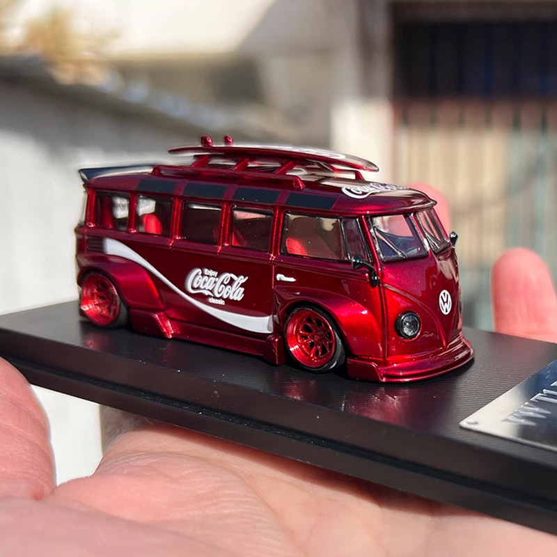 lf朗峰 1:64 大众t1 面包车 rwb宽体改装版合金汽车模型收藏摆件