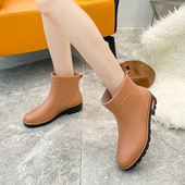 防水女士加绒女款 雨鞋 保暖水靴 外穿防滑雨靴厨房胶鞋 时尚 韩版 水鞋