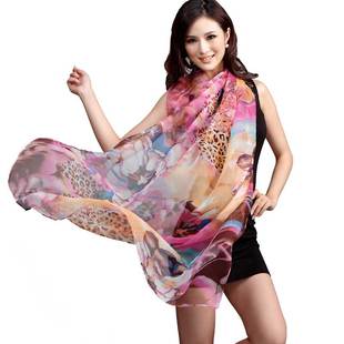 真丝丝巾围巾女披肩两用春秋新款超长超大沙滩巾