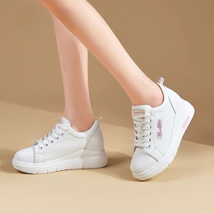 小白鞋 休闲小个子内增高6cm女鞋 女2025春季 板鞋 潮 新款 313233小码