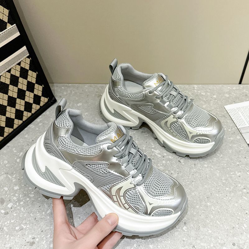 30313233小码小个子老爹鞋女夏薄款轻便软底超轻2025厚底内增高潮