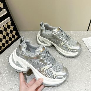 30313233小码 轻便软底超轻2025厚底内增高潮 小个子老爹鞋 女夏薄款