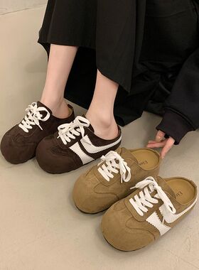 323334小码厚底内增高勃肯鞋女2026懒人一脚蹬小个子休闲包头拖潮